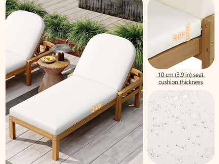 Outdoor Chaise Lounge With 5 Position Adjustable Backrest (Set of 2)
