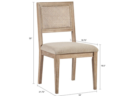 Modern Armless Dining Chair With Cane Back (Set of 2)