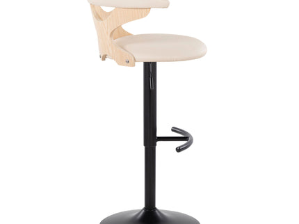 Gardenia - Contemporary Adjustable Barstool With Swivel With Rounded T Footrest (Set of 2)