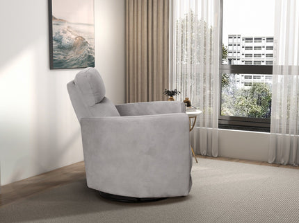 Lawson - Swivel Glider Suede Recliner Chair - Latte