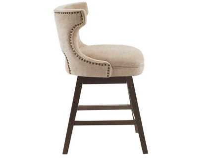 360 Degree Swivel Counter Stool With Silver Detailing