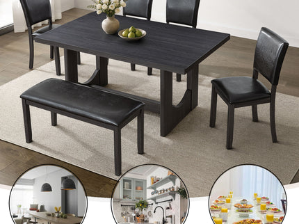Dining Table Set, Rectangular Kitchen Table With Upholstered Chairs