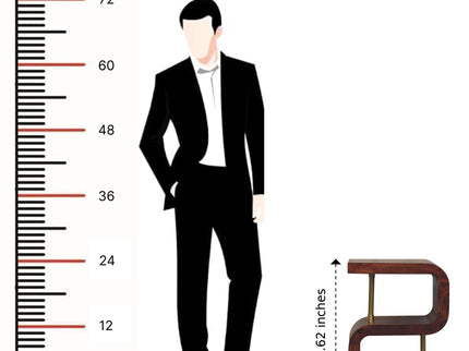 S Curve Brass Bedside Table - Dark Brown