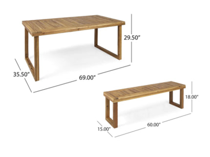 Outdoor Dining Set - Sandblast Natural Finish