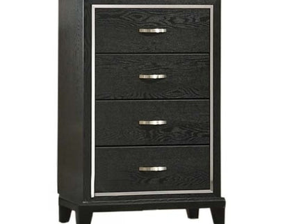 1 Piece Chest Tapered Legs Bedroom Furniture - Black