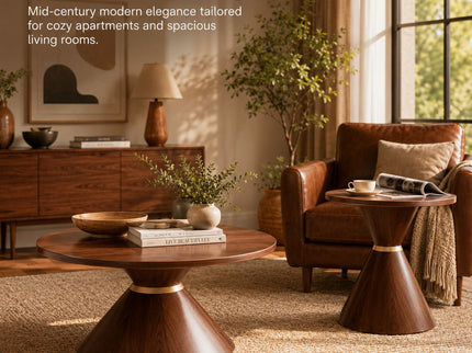 2 Piece Round Coffee Table Set For Living Room