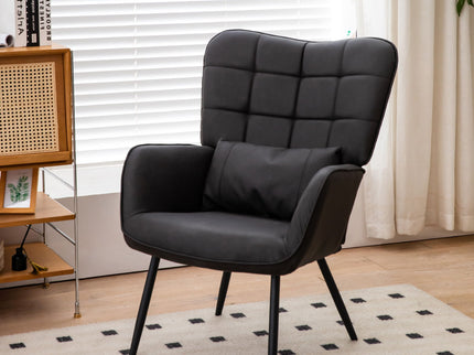 Modern Accent Arm Chair High Back With Metal Legs And Soft Padded