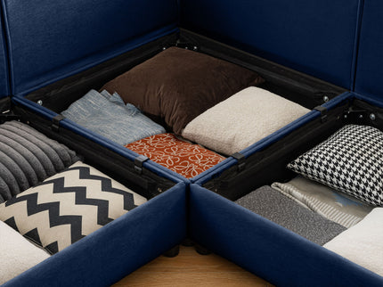 Stylish Sofa With Storage Seat And Cylindrical Backrest