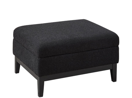 Upholstered Storage Ottoman With Reversible Lid Coffee Table With Rubberwood Legs