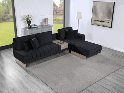 Memphis - Reversible Sectional Sofa Ottoman With Storage Compartment, Drawer, USB ports, Charging Outlets