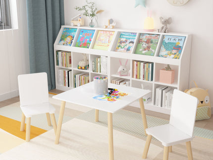 Kids Table And 2 Chairs Set, 3 Piece Toddler Activity Play - White