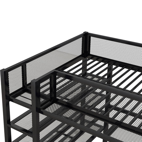 Loft Bed With 4 Tier Shelves And Storage