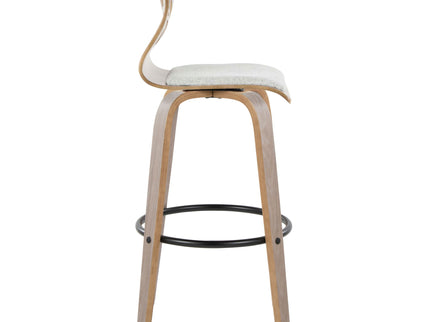 Folia - Contemporary Fixed Height Stool With Swivel With Round Footrest (Set of 2)