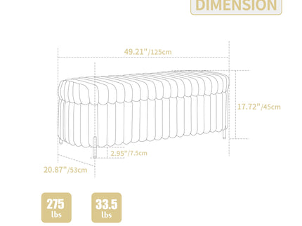 Flip Top Storage Bench With Metal Legs