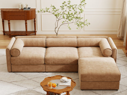 Contemporary Elegant Sofa With Storage And Ottoman