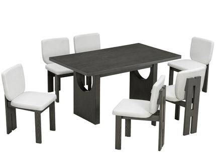 Dining Table Set For 6 With Upholstered Chairs