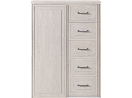 Ciara - King 5 Piece Bedroom Set With LED Lighting, Clean Lines And Upholstered Mirror - Beige