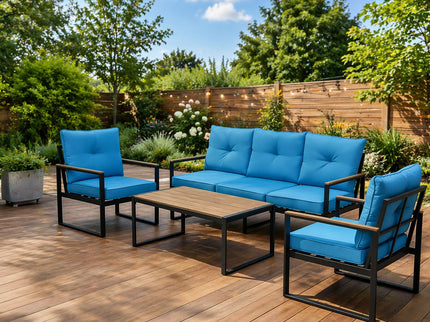 Oversized Outdoor Conversation Set, 5 Seater - Blue