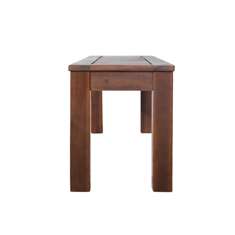 Acacia Wood Outdoor Bench With Beautiful Slat Paneling - Dark Brown