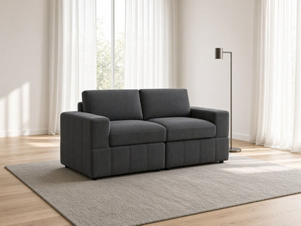 Oversized Modular Loveseat, 2 Piece Living Room Sofa Set - Dark Gray
