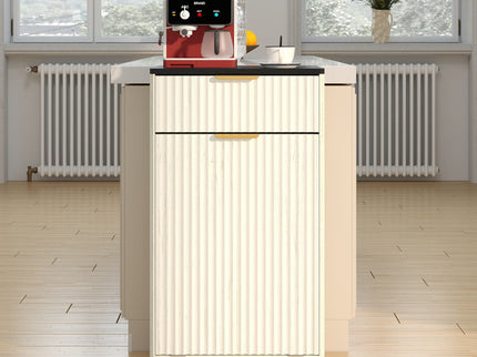 Tilt Out Trash Can Cabinet With Wave Textured Drawer & Pull Out Bin