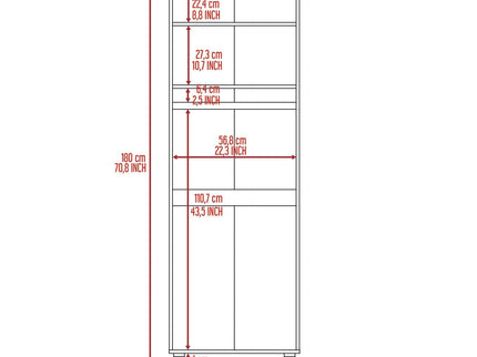 Armoire Organiser, Two Shelves, Rod, Double Door Cabinet Armoire