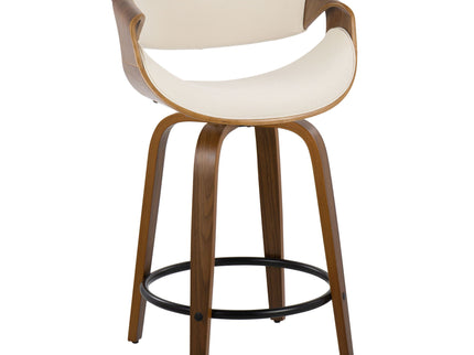 Curvini Mid - Century Modern Fixed Height Counter Stool With Swivel (Set of 2)
