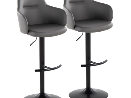 Boyne - Contemporary Adjustable Barstool With Swivel With Rounded T Footrest (Set of 2)