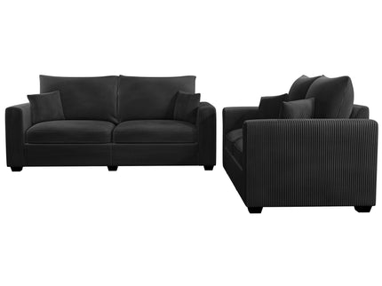 2 Piece Contemporary Style Sofa Set With Matching Pillows