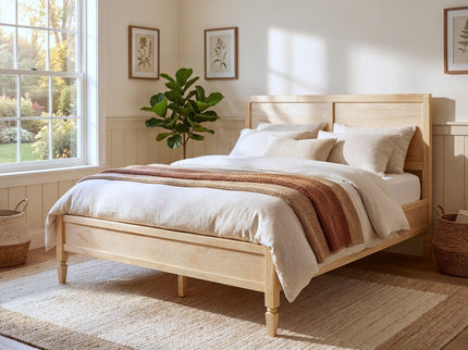 Classic Platform Bed Frame With Panel Headboard