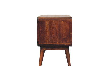 Curved Double Slot Media Unit - Dark Brown