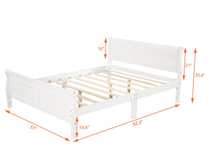 Platform Bed Frame Mattress Foundation Sleigh Bed With Headboard / Footboard / Wood Slat Suppor