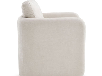 Armchair With Low Profile Curved Frame - Beige