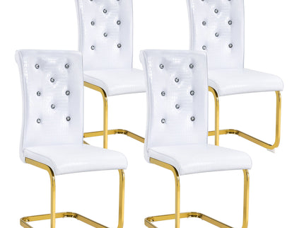 Elegant Design Alligator Skin Upholstered Dining Chairs