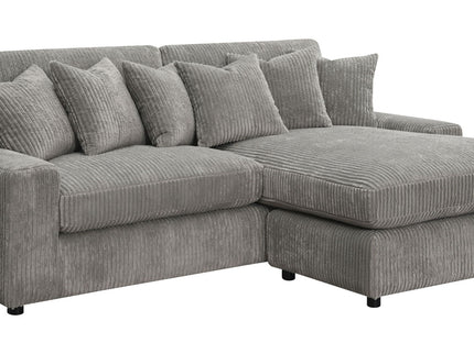 Tavia - Reversible Sectional Sofa With 6 Pillows - Gray
