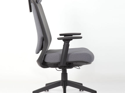 High Back Breathable Ergonomic Office Chair With Adjustable Headrest & 5D Armrest, Height Adjustable Swivel - Antique Gray