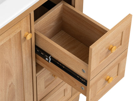 Freestanding Bathroom Vanity With Sink, Soft Close Doors & Drawers, Ample Storage - Wood
