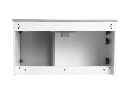 36" (35 1 / 4") Wall Mounted Bathroom Vanity, Cabinet With Half Door (Excluding Sink) - Glossy White