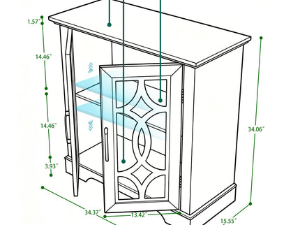 Modern Sideboard With Tempered Glass Doors - Ox Blood Red