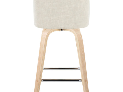 Toriano - Contemporary Fixed Height Counter Stool Swivel With Square Footrest (Set of 2)