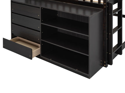 Bunk Bed With 4 Drawers And 3 Shelves