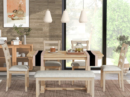 6 Piece Dining Table Set With Ergonomic Seating