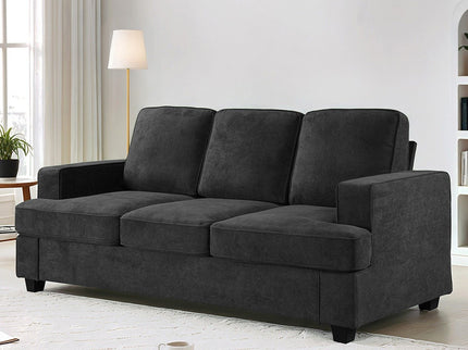Modern Sofa, Comfortable 3 Seater Couch With Deep Seating, Loose Back Cushions, Wide Arms