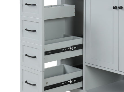 Bathroom Vanity With Sink Top, Bathroom Vanity Cabinet With 2 Doors And 2 Drawers, Open Shelf