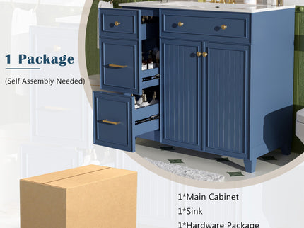 Bathroom Vanity With Sink, Soft Close Doors, Adjustable Shelves