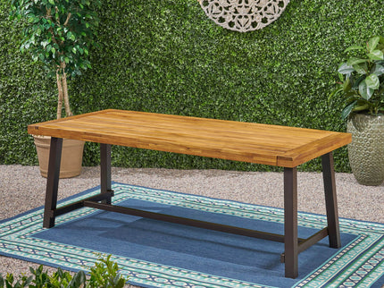 Equilibrium - Outdoor Dining Table With Wooden Frame And Slat Top