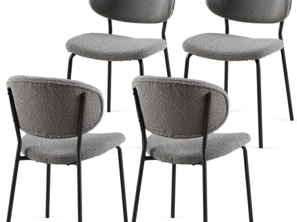 Boucle Dining Chairs, Dining Chairs With Metal Legs For Dining Room, Kitchen, Living Room