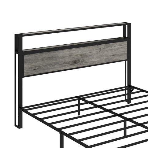 Bed Frame With RGB LED Light And Charging Station