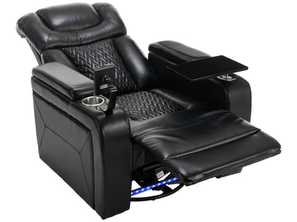 270 Degree Swivel Power Recliner With Tray Table, Phone Holder, Cup Holder, USB Port