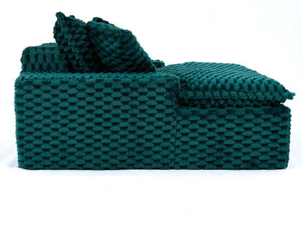 Comfort Bearing Sofa With 2 Pillows And 1 Backrest - Green